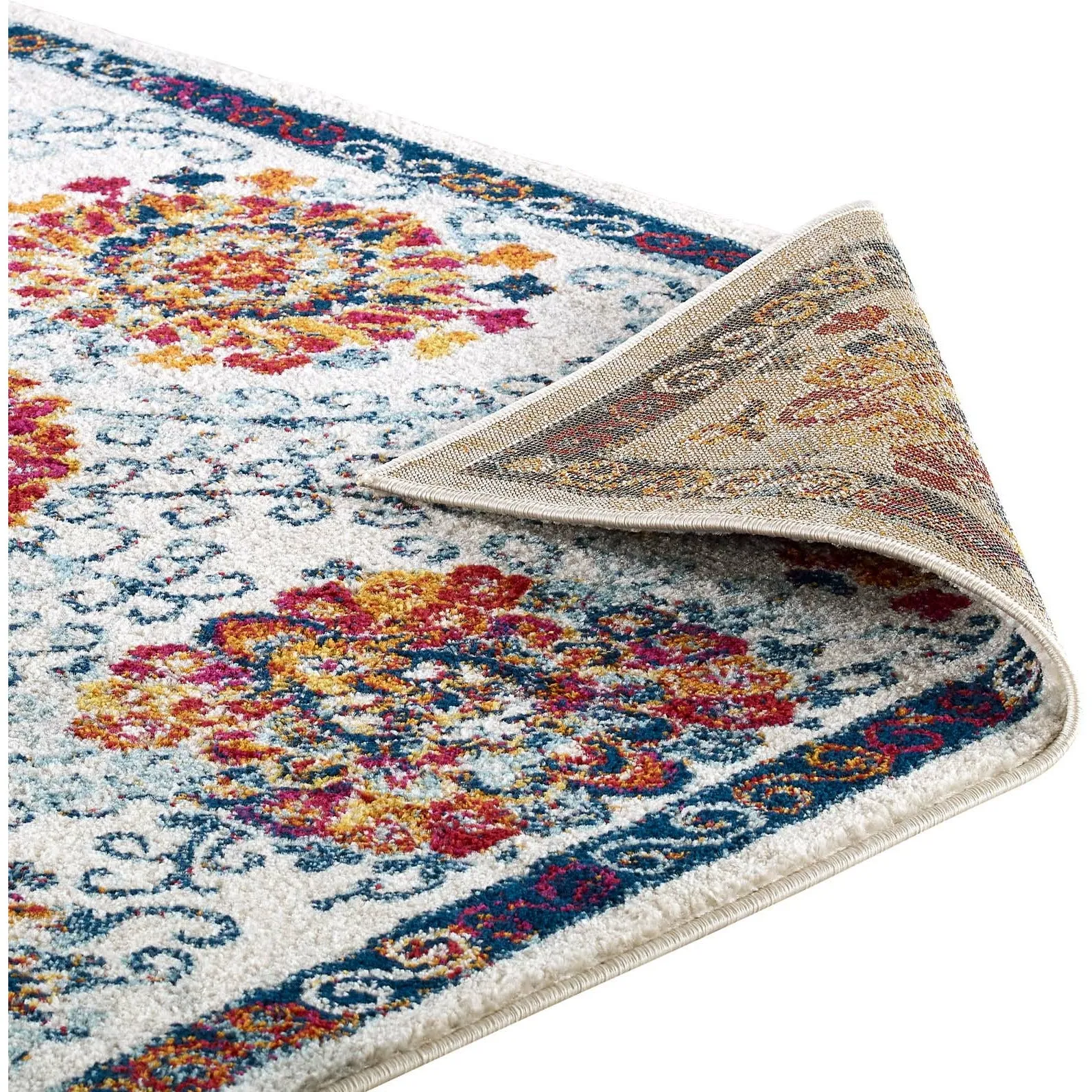 Entourage Kensie Distressed Floral Moroccan Trellis Area Rug