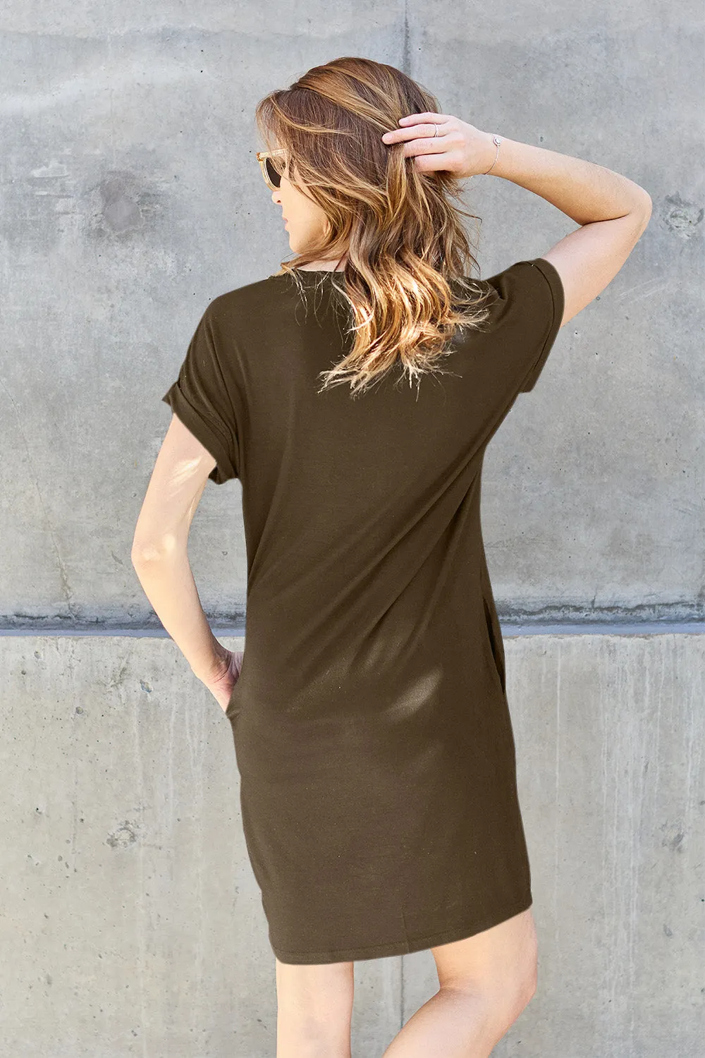 Explore More Collection - Basic Bae Full Size Round Neck Short Sleeve Dress with Pockets