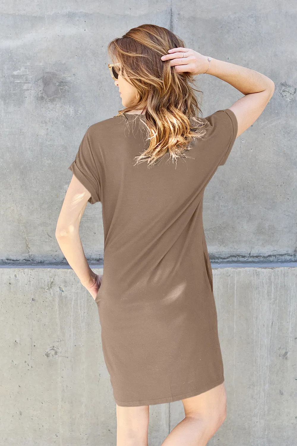 Explore More Collection - Basic Bae Full Size Round Neck Short Sleeve Dress with Pockets