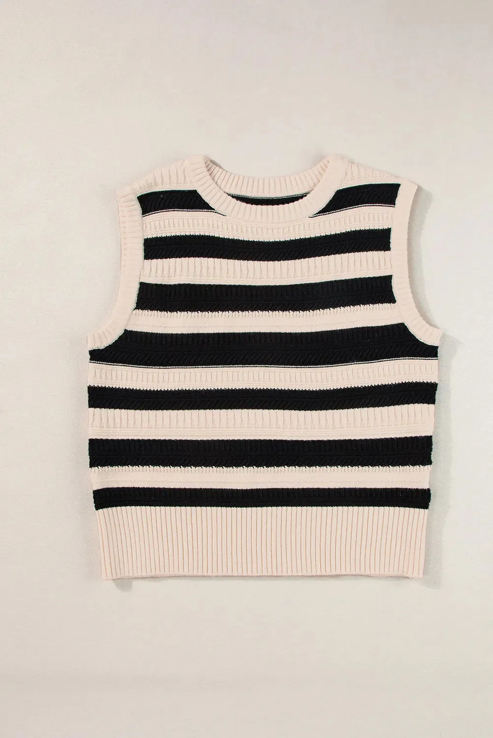 Explore More Collection - Color Block Round Neck Sweater Vest