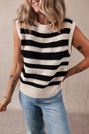 Explore More Collection - Color Block Round Neck Sweater Vest