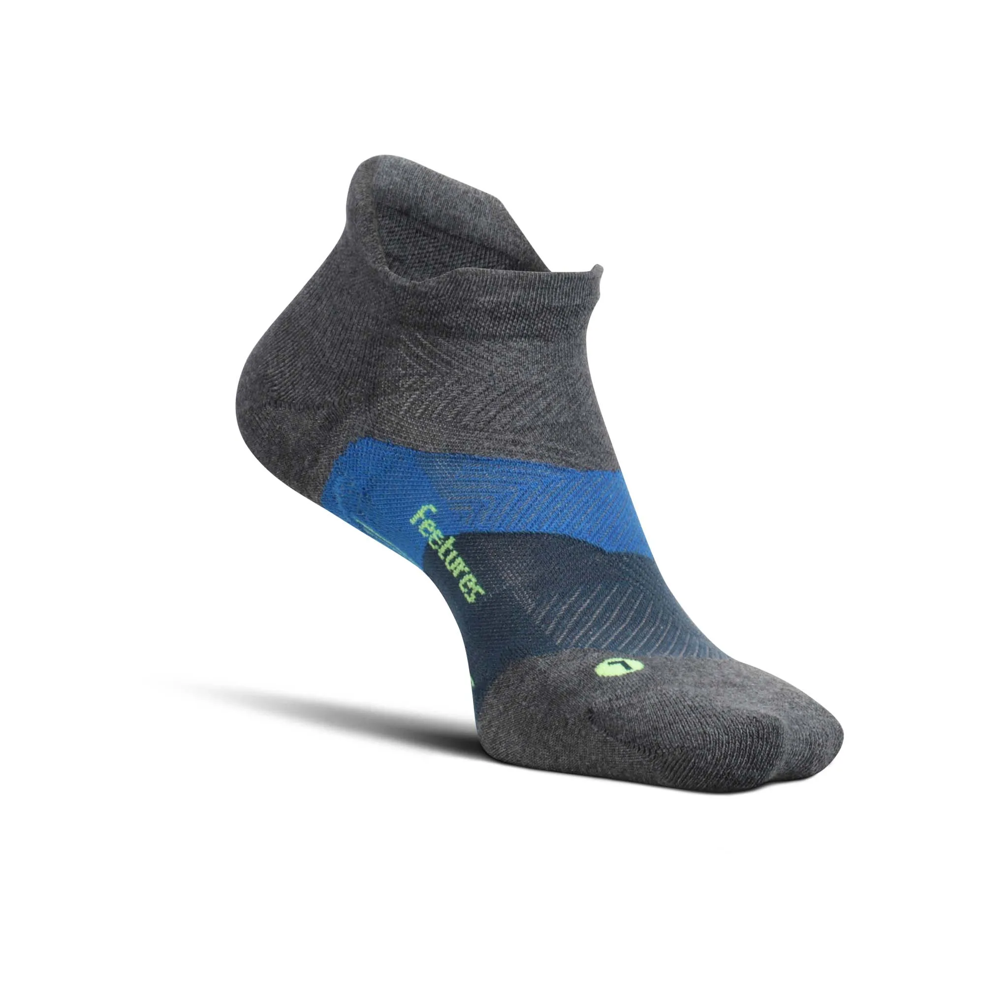 Feetures | Unisex Elite Max Cushion No Show Tab - Gravity Gray