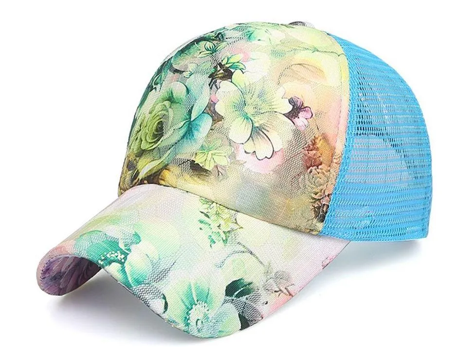 FLORAL MESH PARTY CAP