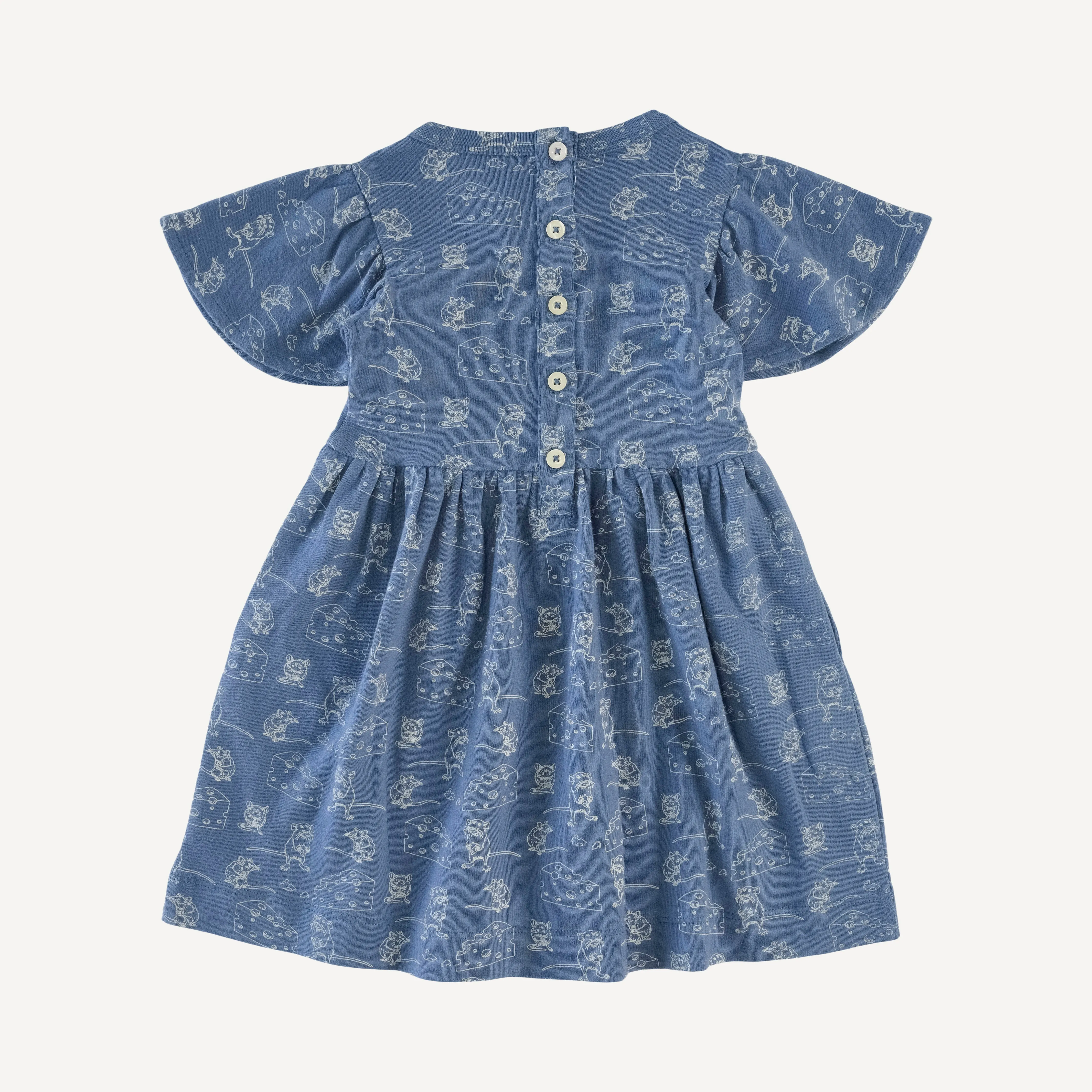 flutter sleeve dress | mice & cheese | organic cotton interlock