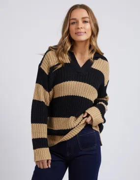 Foxwood - Estella Stripe Knit - Black & Tan