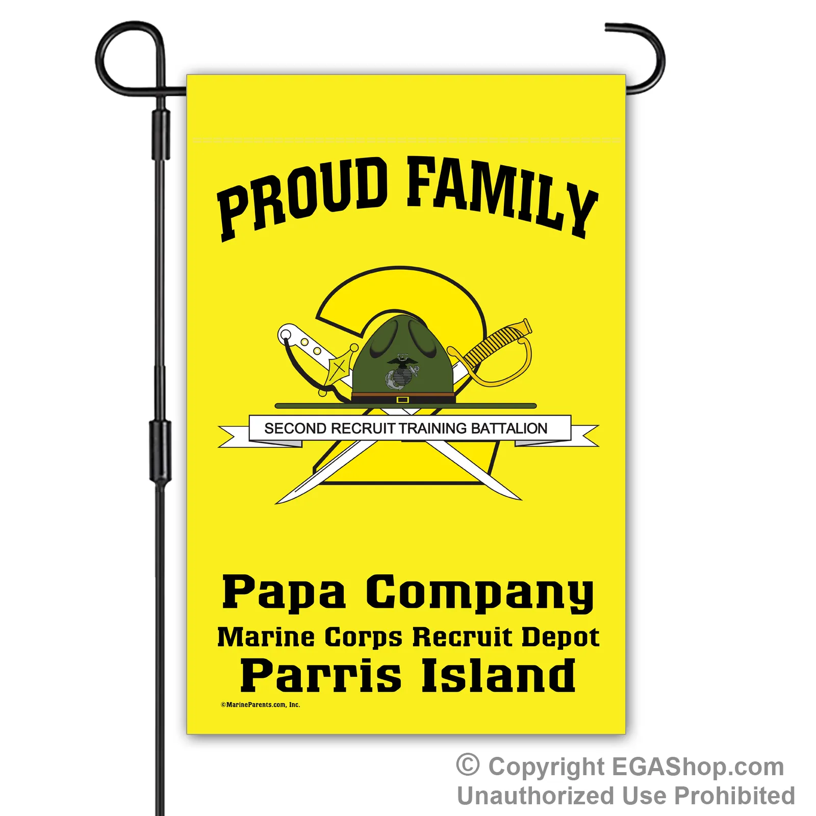 Garden Flag: Papa 2nd BTN Crest Proud Family (Parris Island)