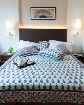 Gilly Flower Handblock Printed Bedsheet