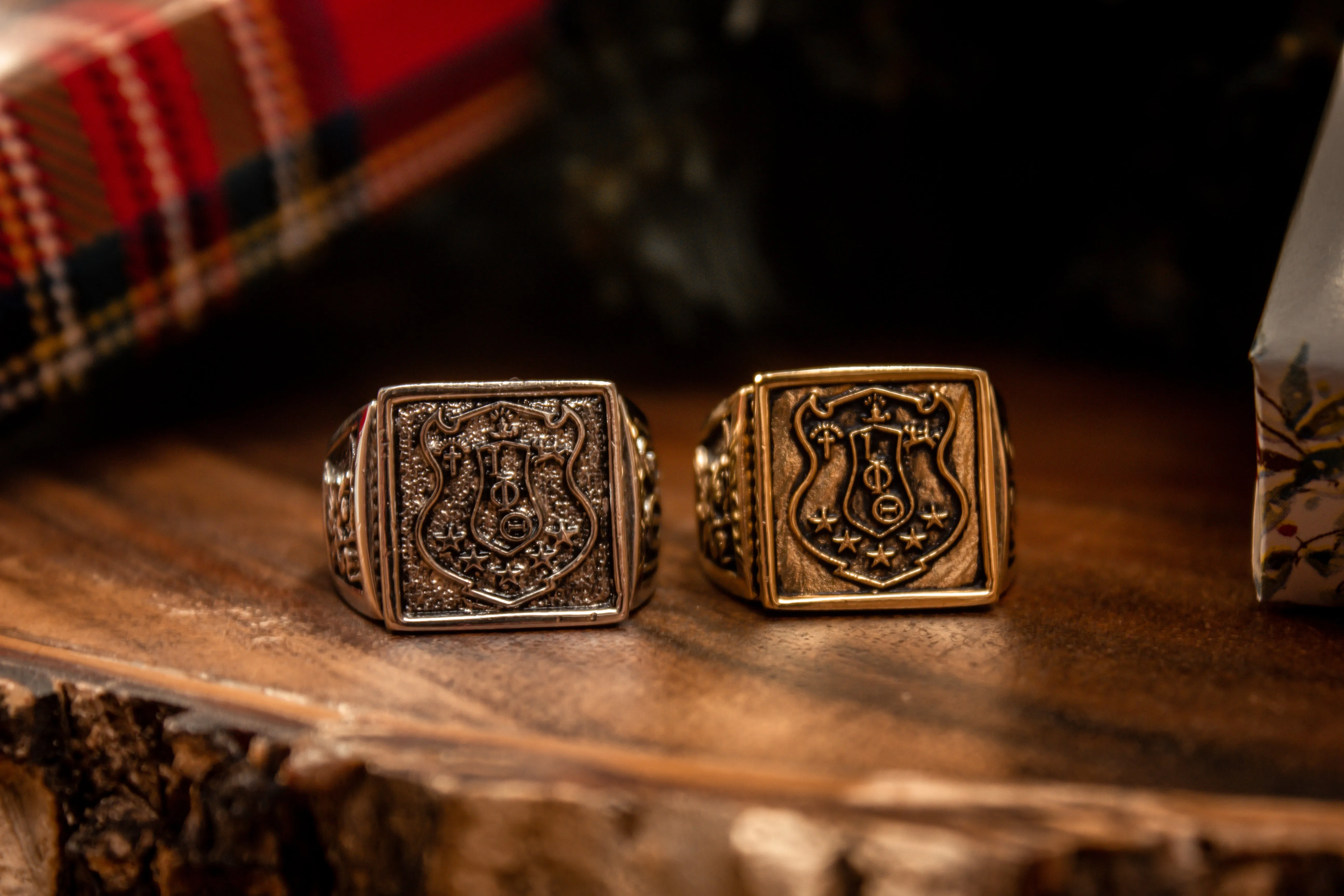 Gold Iota Phi Theta Fraternity Crest Ring