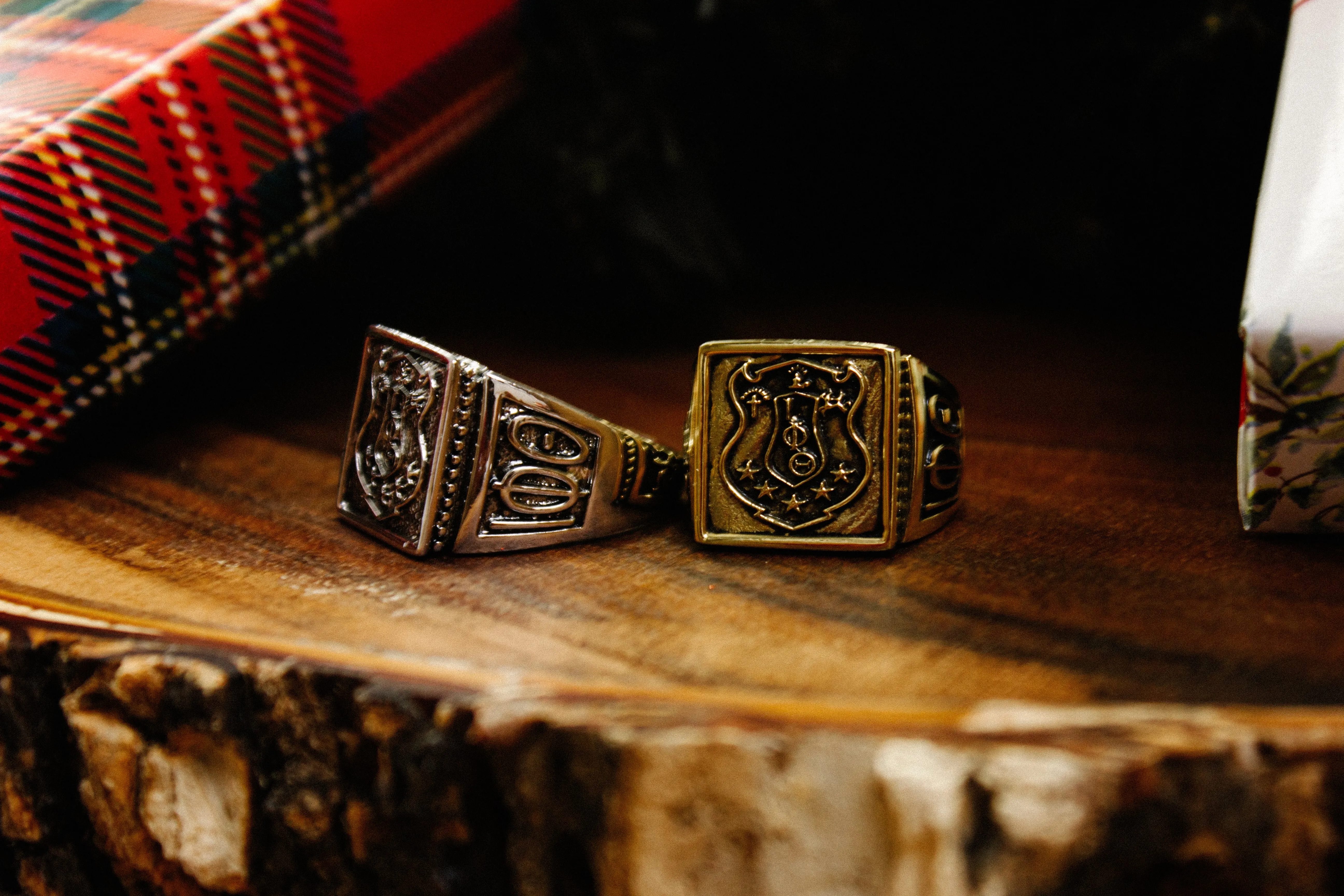 Gold Iota Phi Theta Fraternity Crest Ring