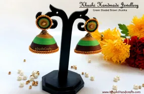 Green Shaded Brown Jhumka