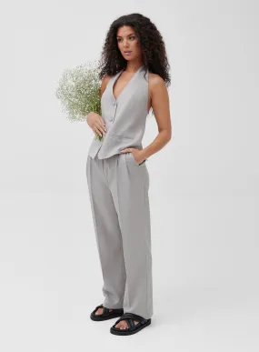 Grey Tailored Straight Leg Trouser - Kamilla