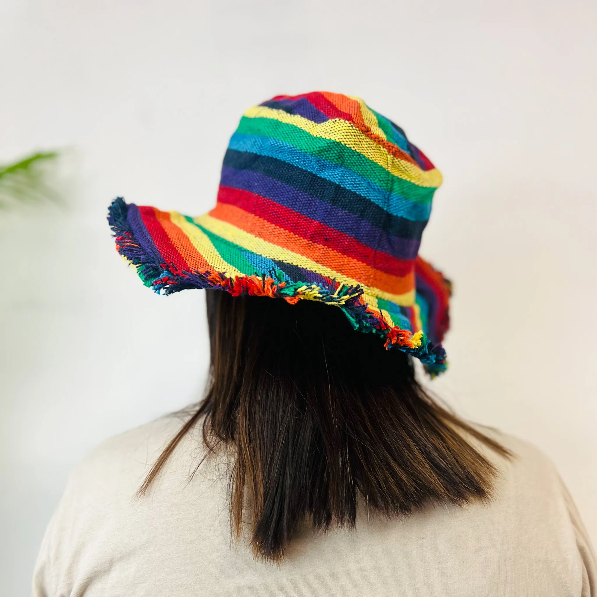 Handmade Unisex Rainbow/Pride  Hemp Summer Sun Hat