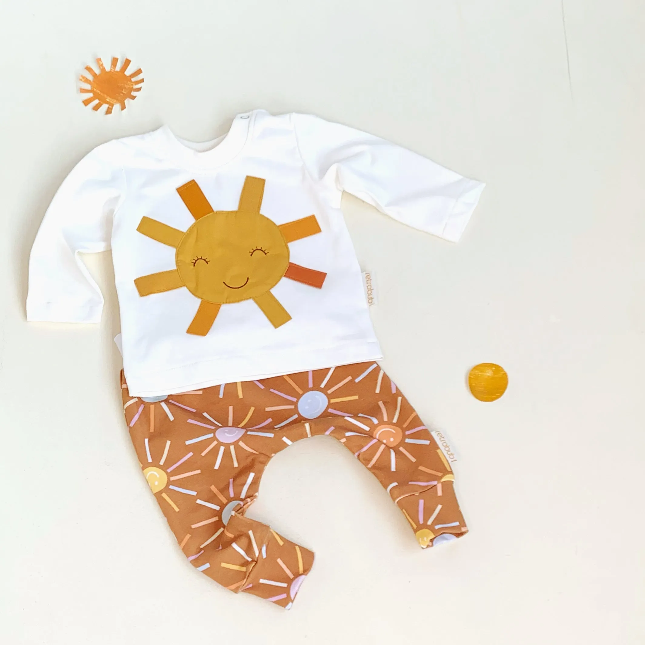 HAPPY-sun-face long sleeve top