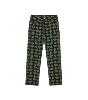 HEAT MAP DIAMONDS & DOLLARS DENIM PANTS - BLACK