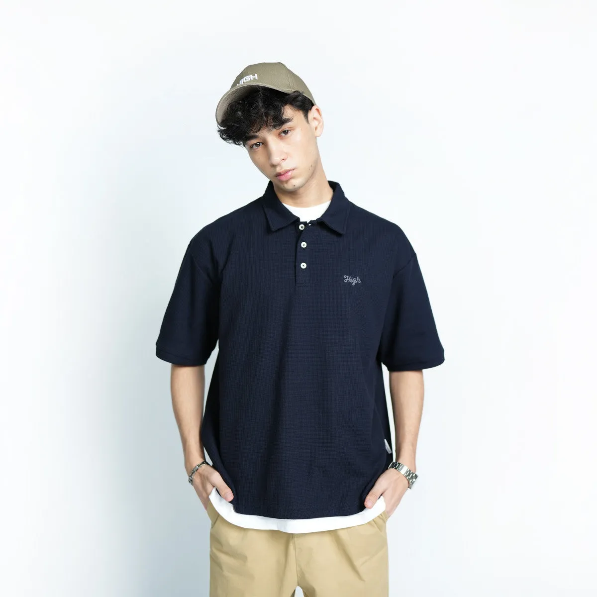 High Cultured Waffle Loose Polo Tee - 142