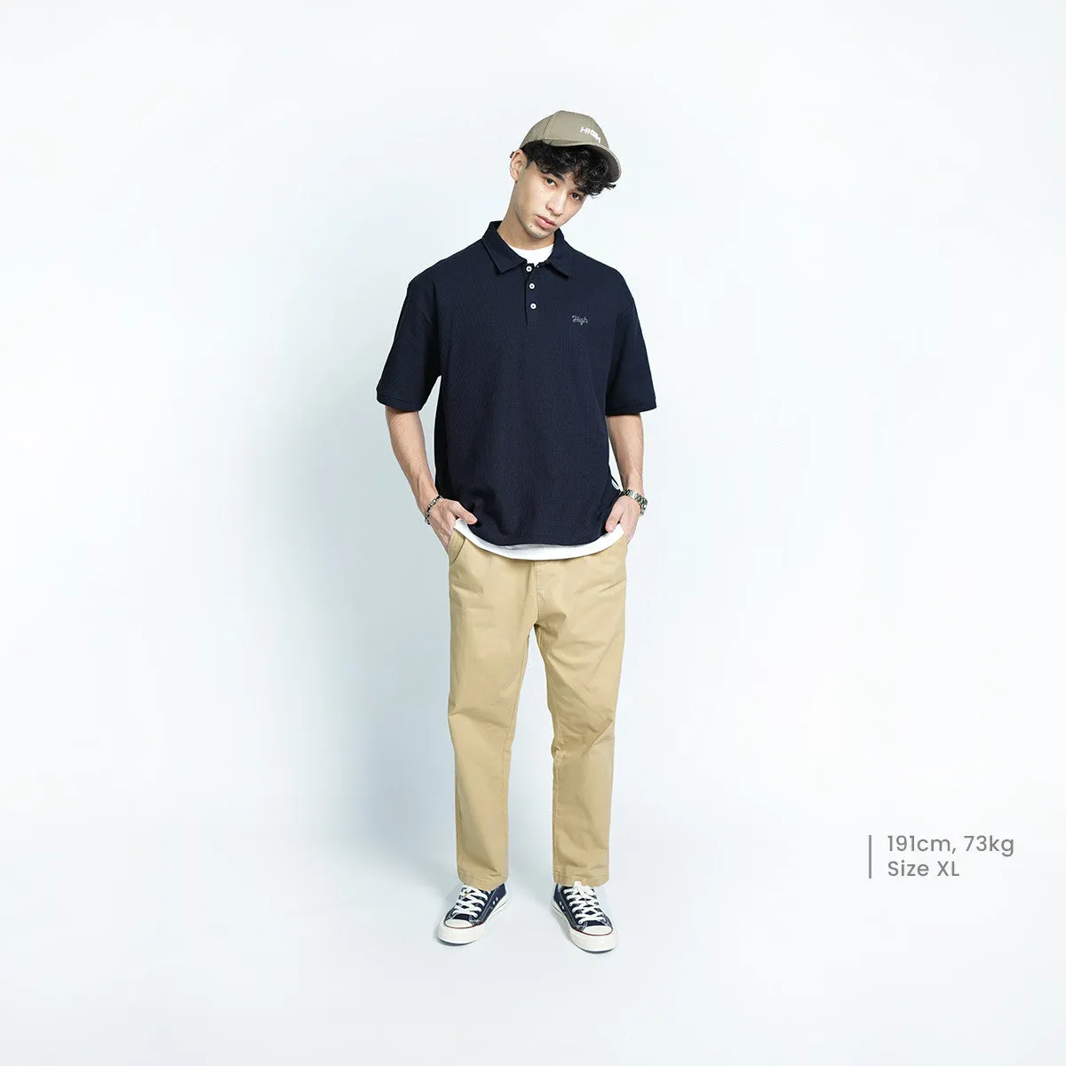 High Cultured Waffle Loose Polo Tee - 142