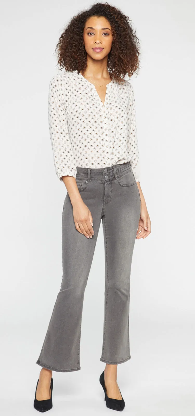 High Rise Ava Flare Jeans Grey | Smokey Mountain