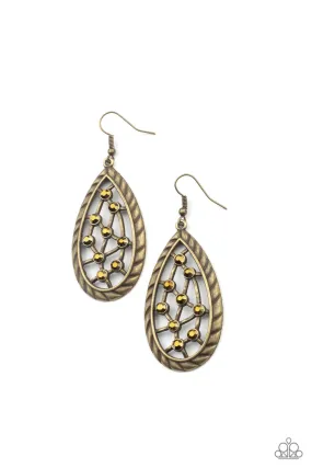 Industrial Incandescence - Brass Paparazzi Earrings