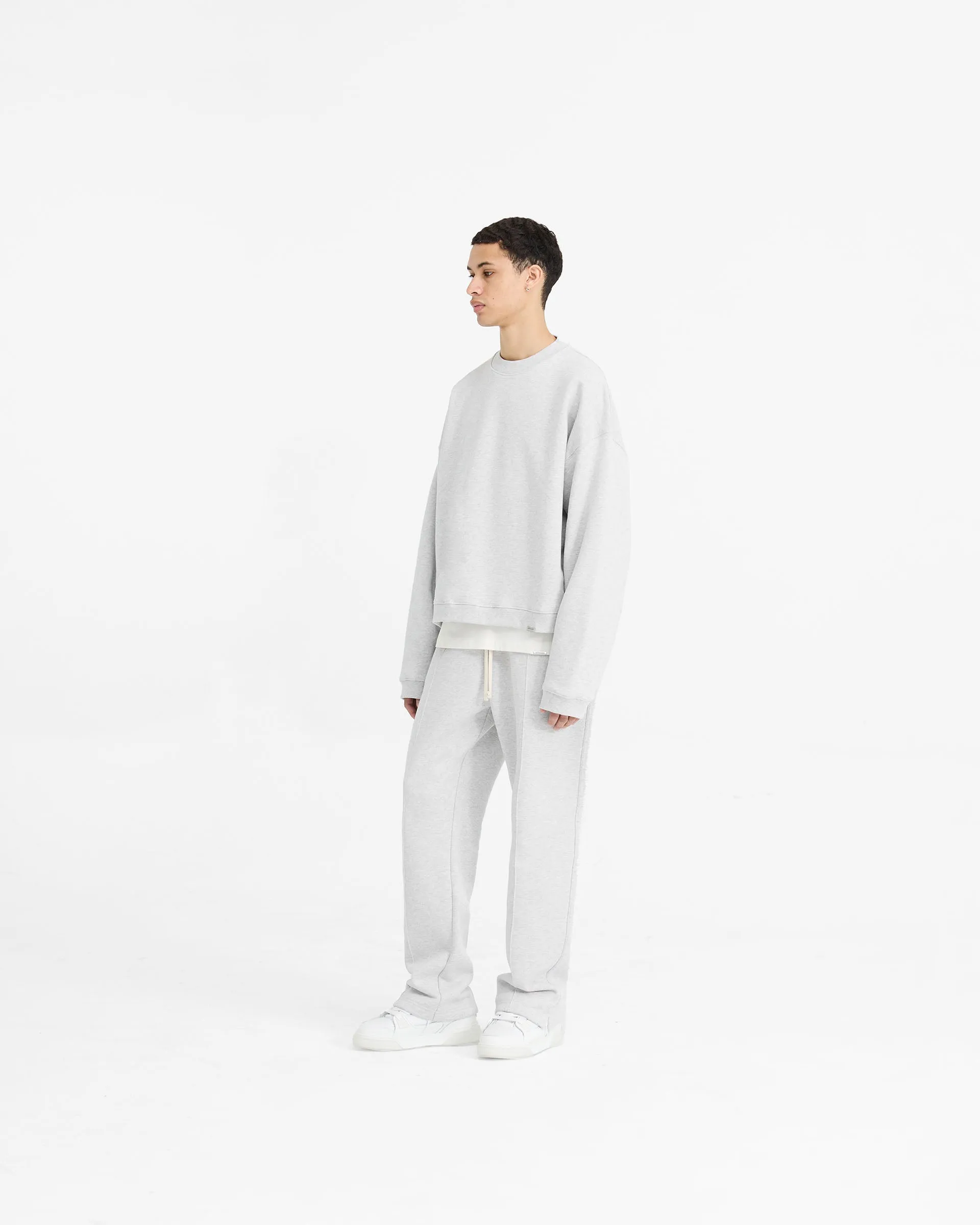 Initial Boxy Sweater - Ice Grey Marl