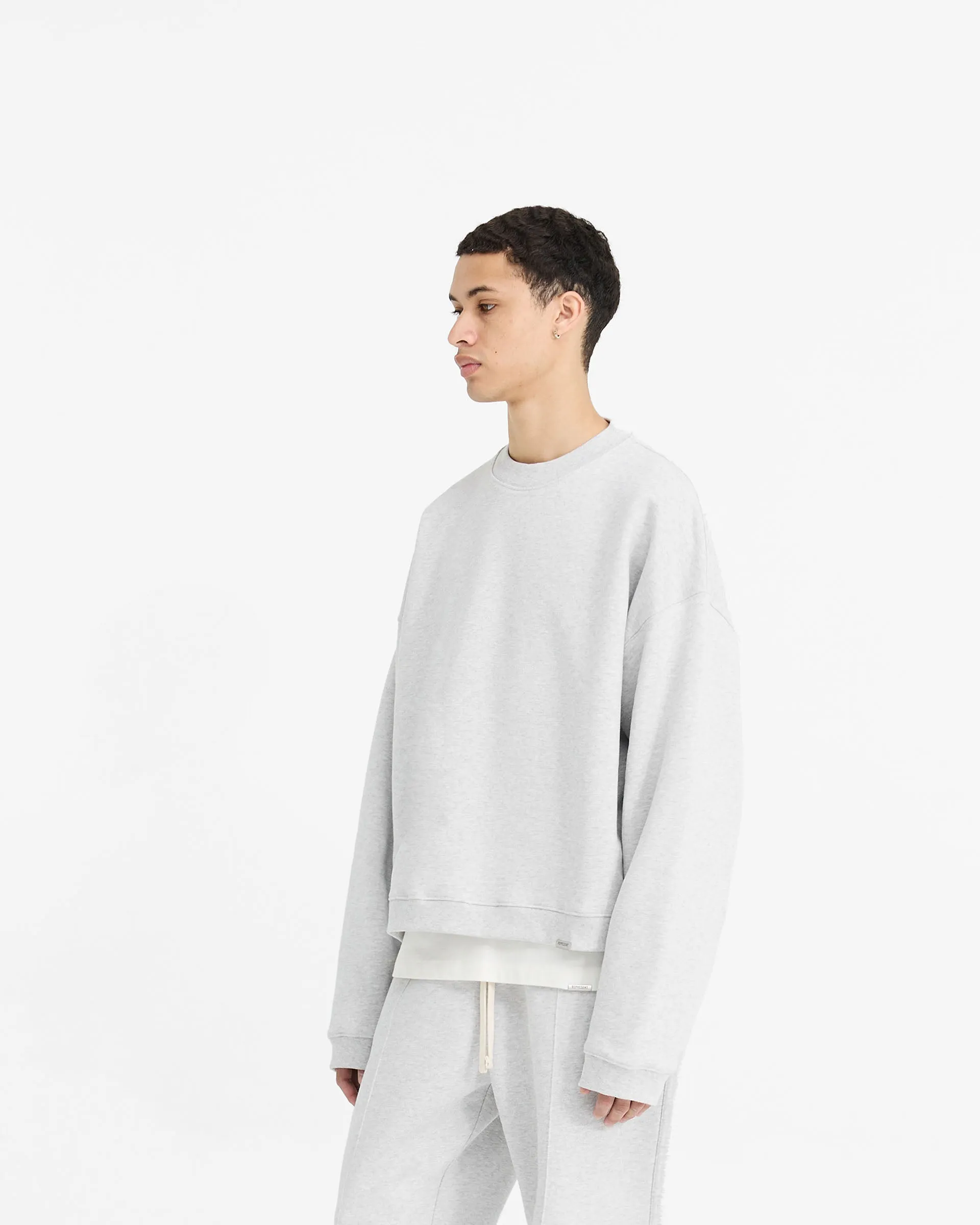 Initial Boxy Sweater - Ice Grey Marl