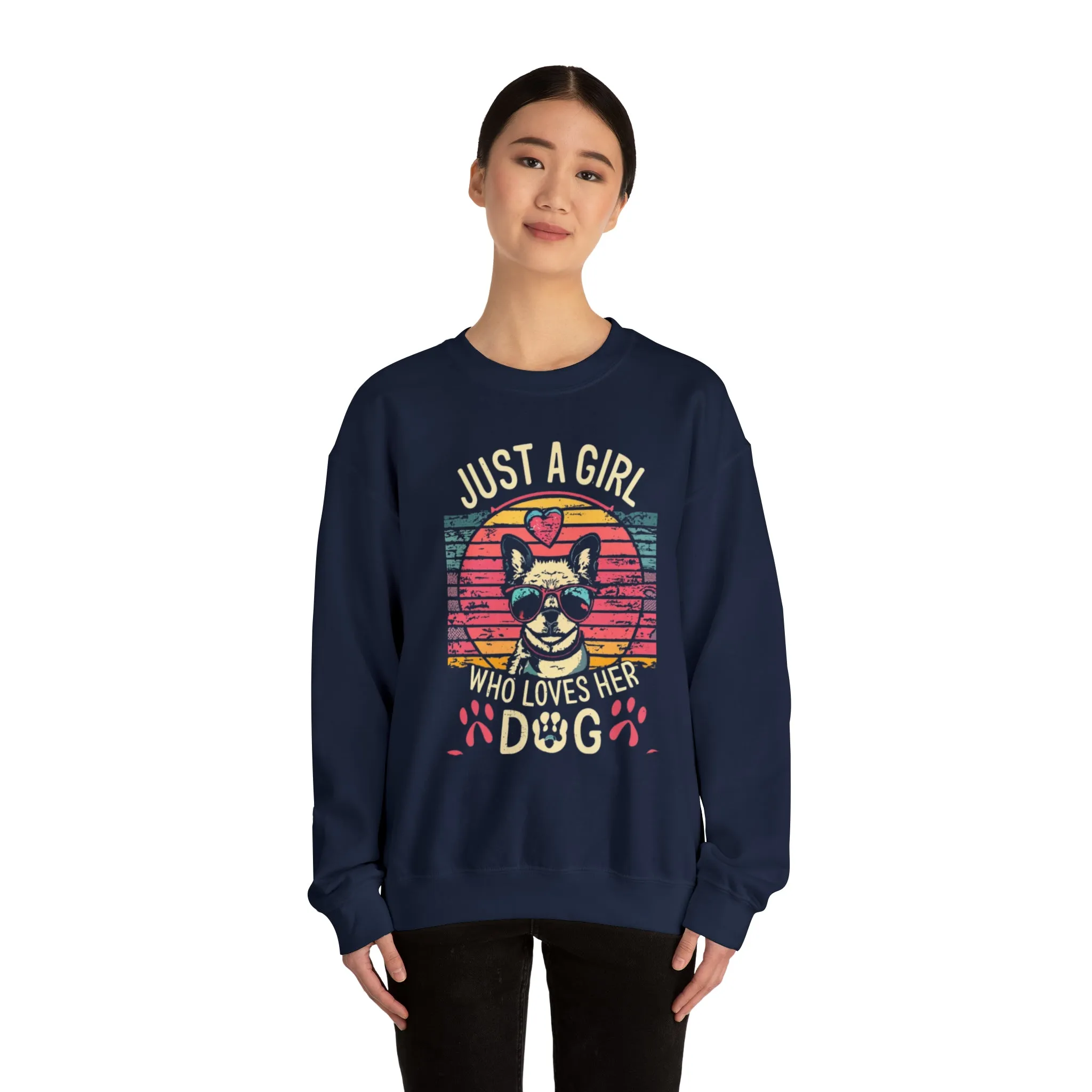 Just a girl who loves her Dog - Unisex Heavy Blend™ Crewneck Sweatshirt