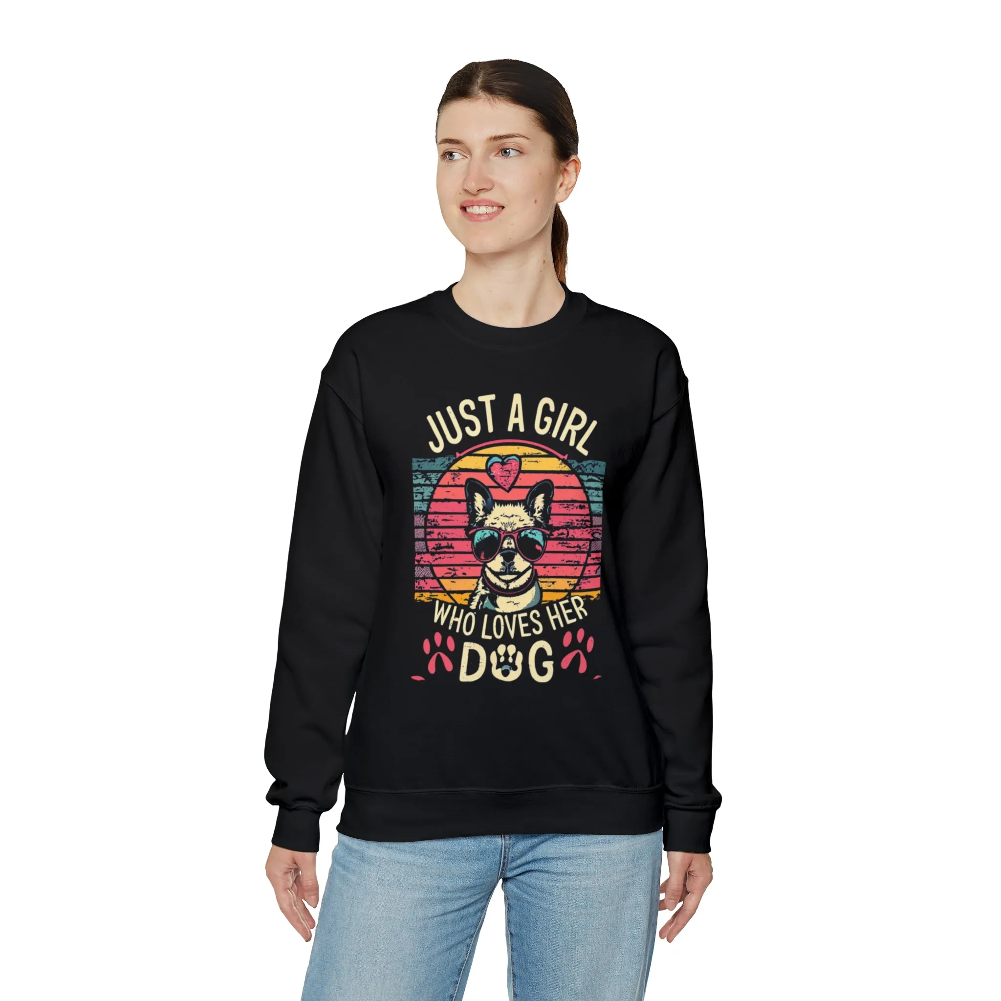 Just a girl who loves her Dog - Unisex Heavy Blend™ Crewneck Sweatshirt