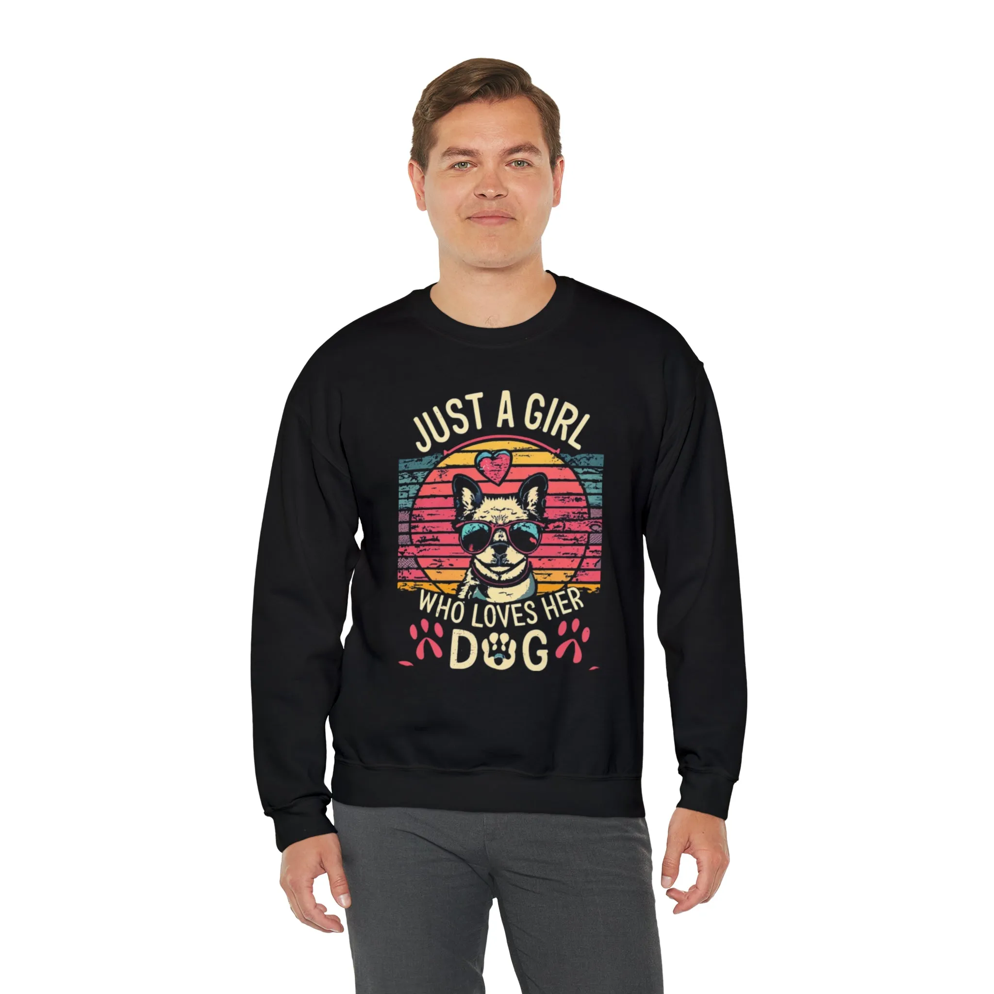 Just a girl who loves her Dog - Unisex Heavy Blend™ Crewneck Sweatshirt