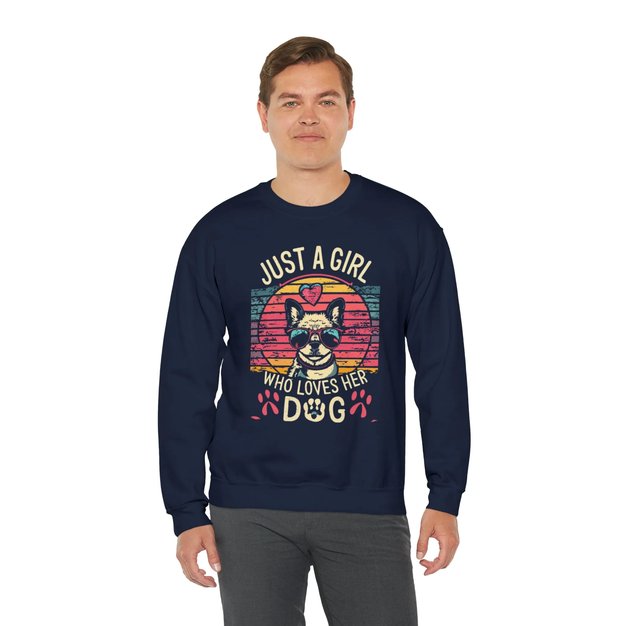 Just a girl who loves her Dog - Unisex Heavy Blend™ Crewneck Sweatshirt