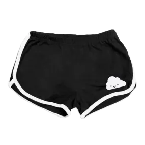 Kawaii Cloud Running Shorts - Black