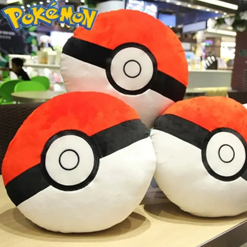 Kawaii Pokemon Pokeball Plush Toy Pillow - 28cm Soft Stuffed Doll Anime Room Car Cushion Decoration for Children - Cute Gift