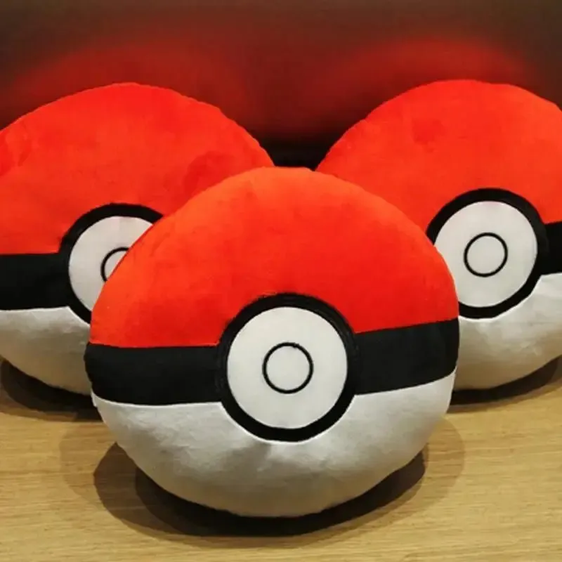 Kawaii Pokemon Pokeball Plush Toy Pillow - 28cm Soft Stuffed Doll Anime Room Car Cushion Decoration for Children - Cute Gift