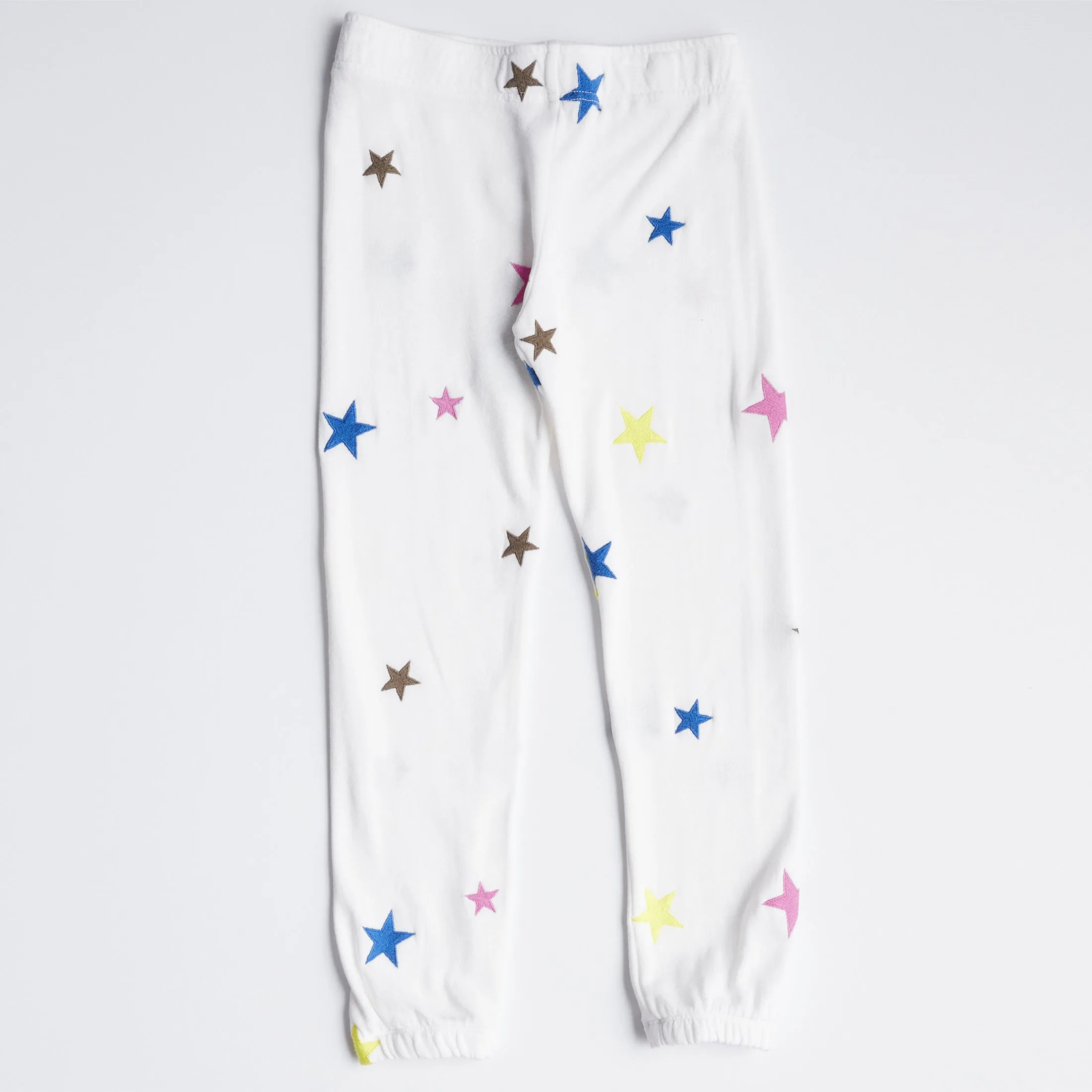 Kids Embroidered Color Stars Elastic Waist Sweats