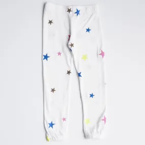 Kids Embroidered Color Stars Elastic Waist Sweats