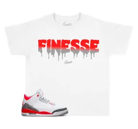 Kids Fire Red 3 Shirt - Finesse - White