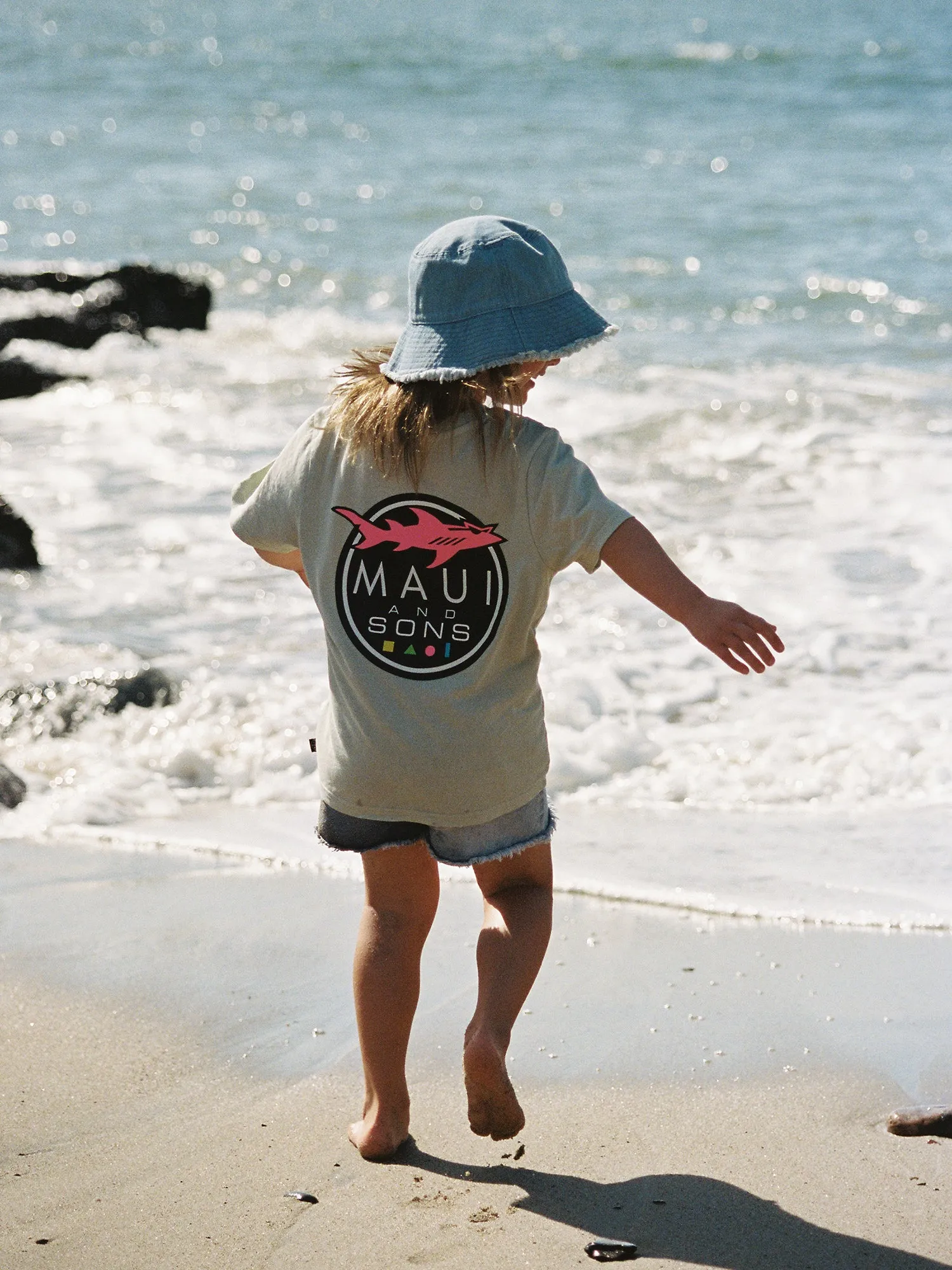 Kids Shark Logo T-Shirt in Sage