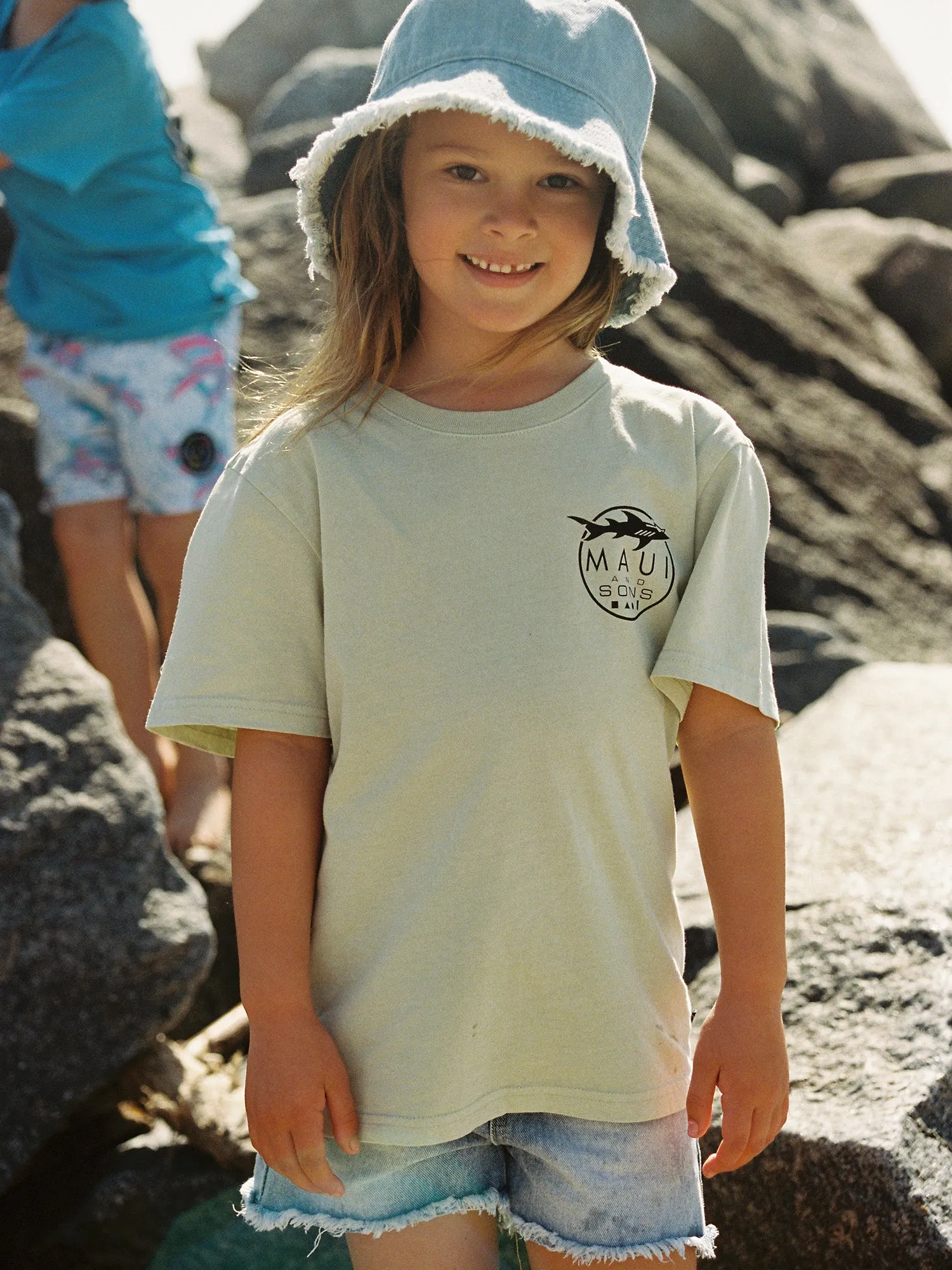 Kids Shark Logo T-Shirt in Sage