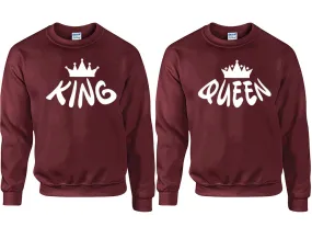 King Queen Couple Matching Sweaters, Couple Crewnecks