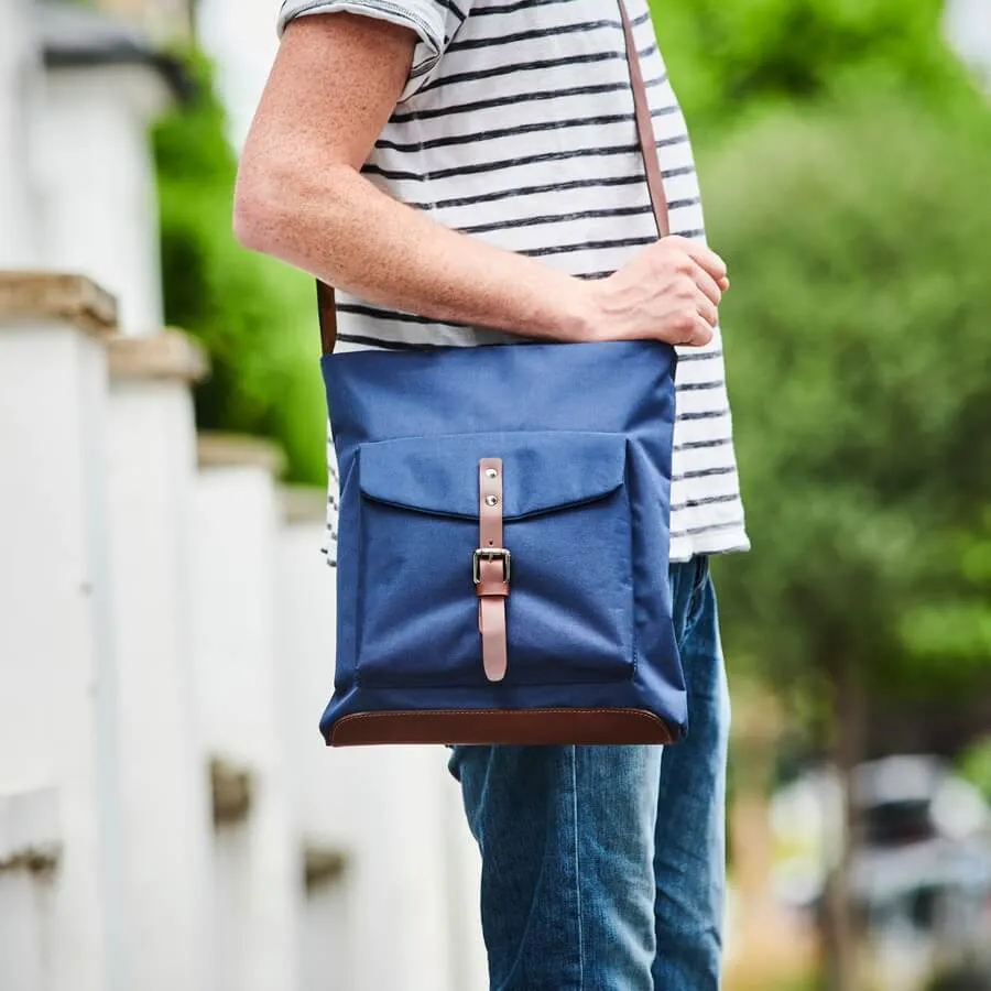 Leather and Nylon Messenger Bag