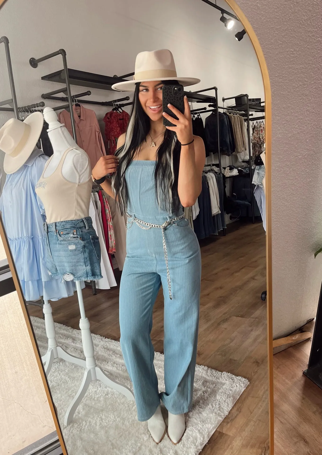 Locals Only Stripe Denim Jumpsuit