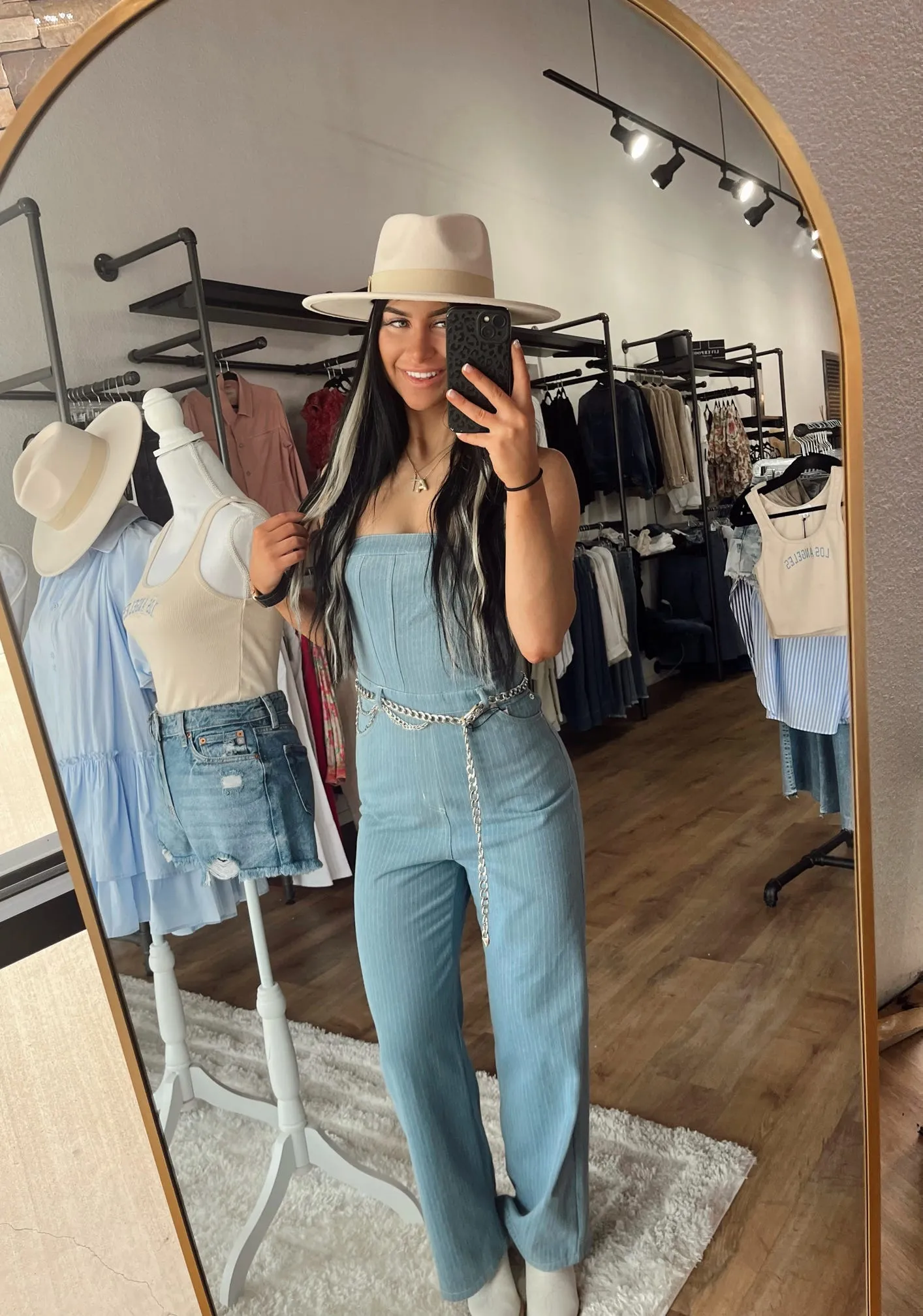 Locals Only Stripe Denim Jumpsuit