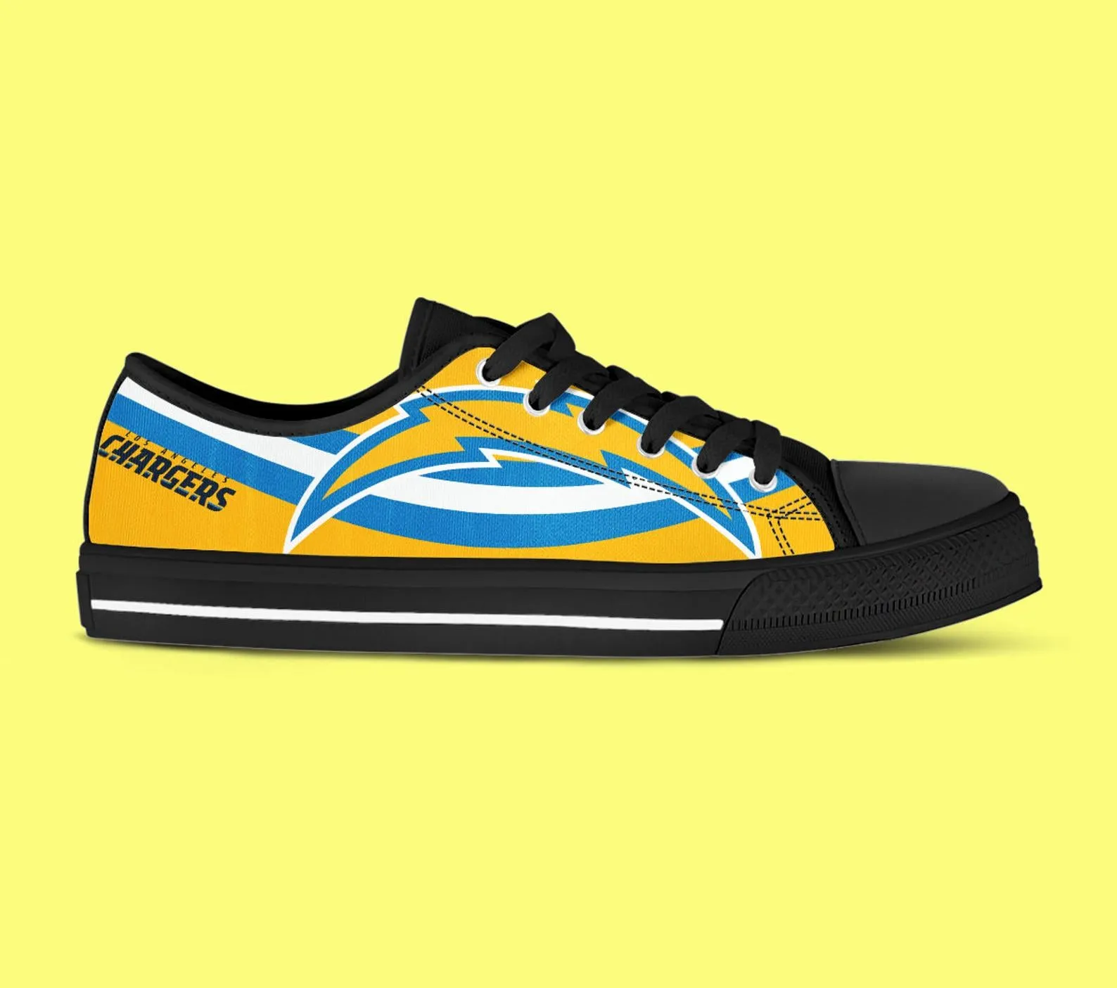 Los Angeles Chargers Custom Lowtop, Football Custom Shoes, Sport Lowtop, Canvas Shoes, Canvas Lowtop, Unisex Shoes, Gift Birthday