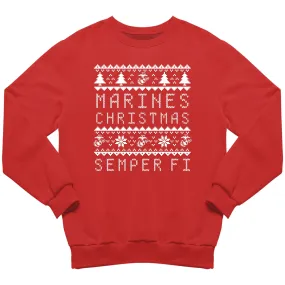 Marines Christmas Sweatshirt Red