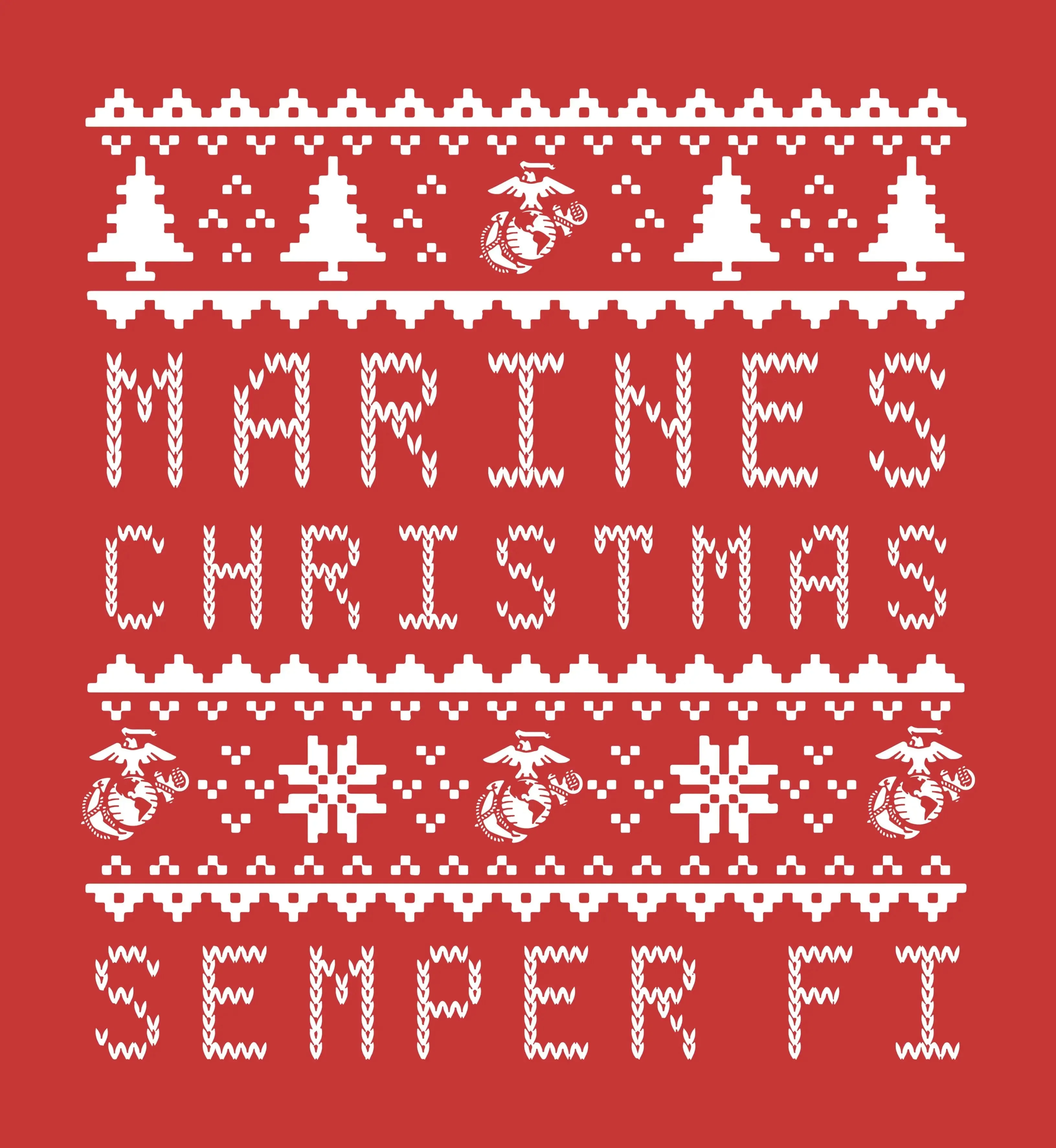 Marines Christmas Sweatshirt Red