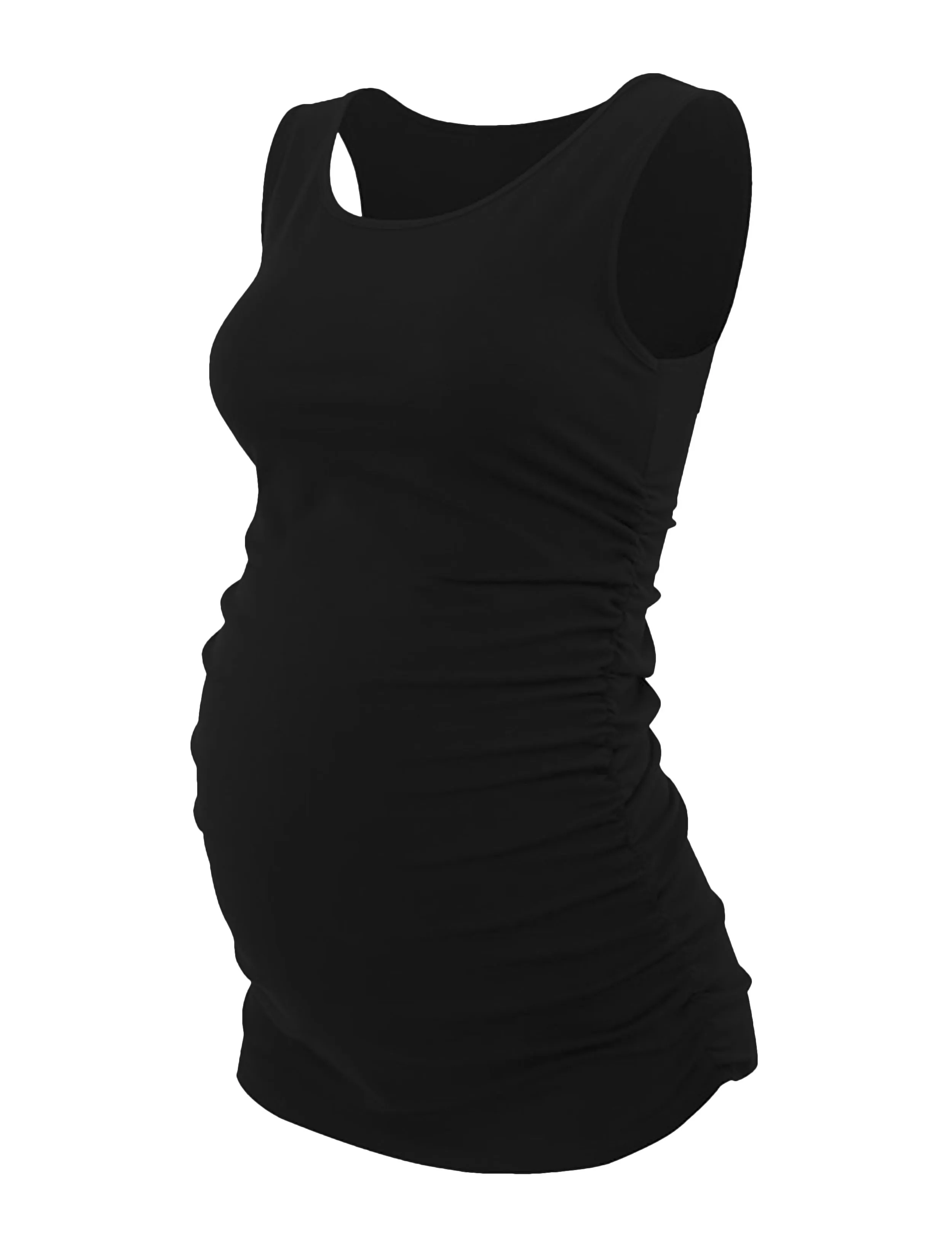 Maternity Side Shirred Tank Top black