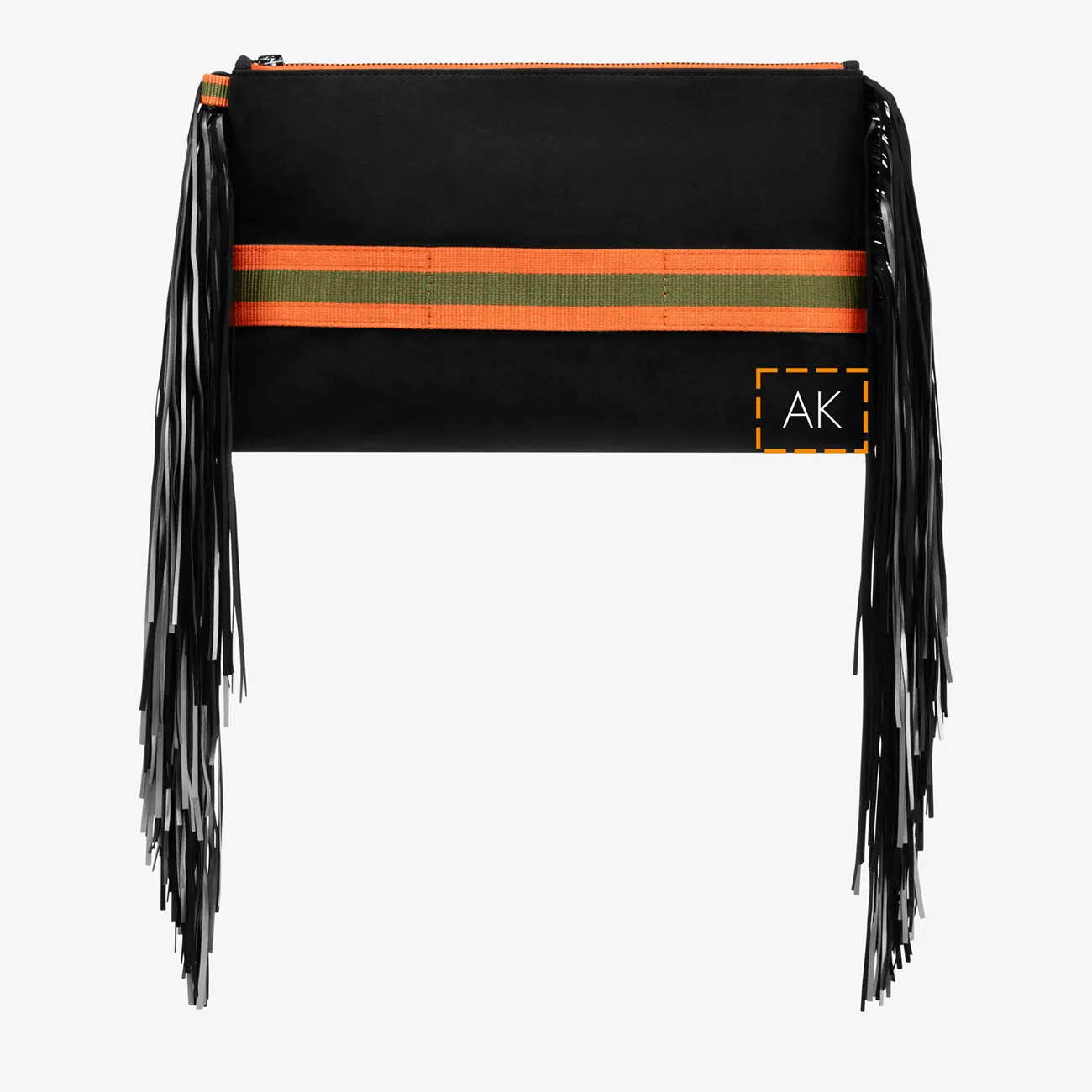 Maxi Fringe Clutch "Midnight Black"