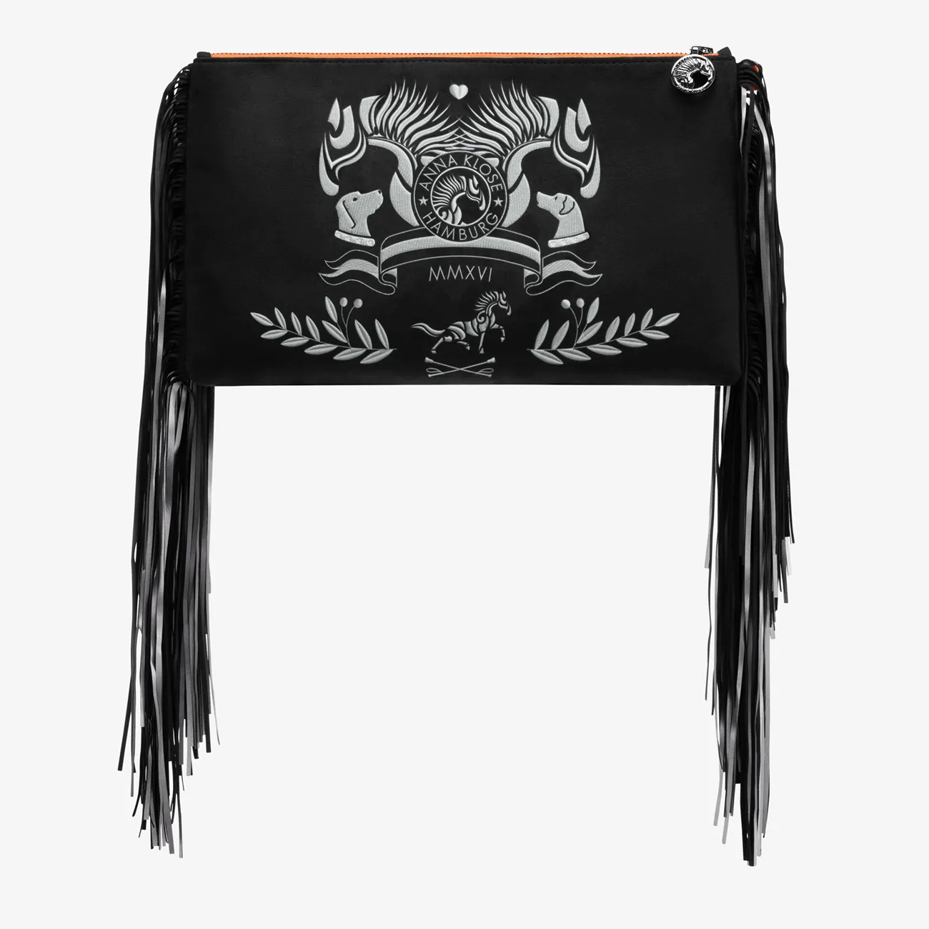 Maxi Fringe Clutch "Midnight Black"