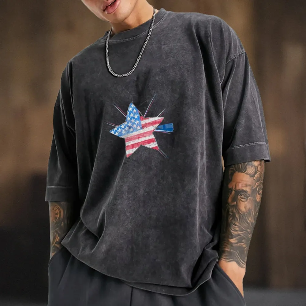 Mens America Stars Print Tee