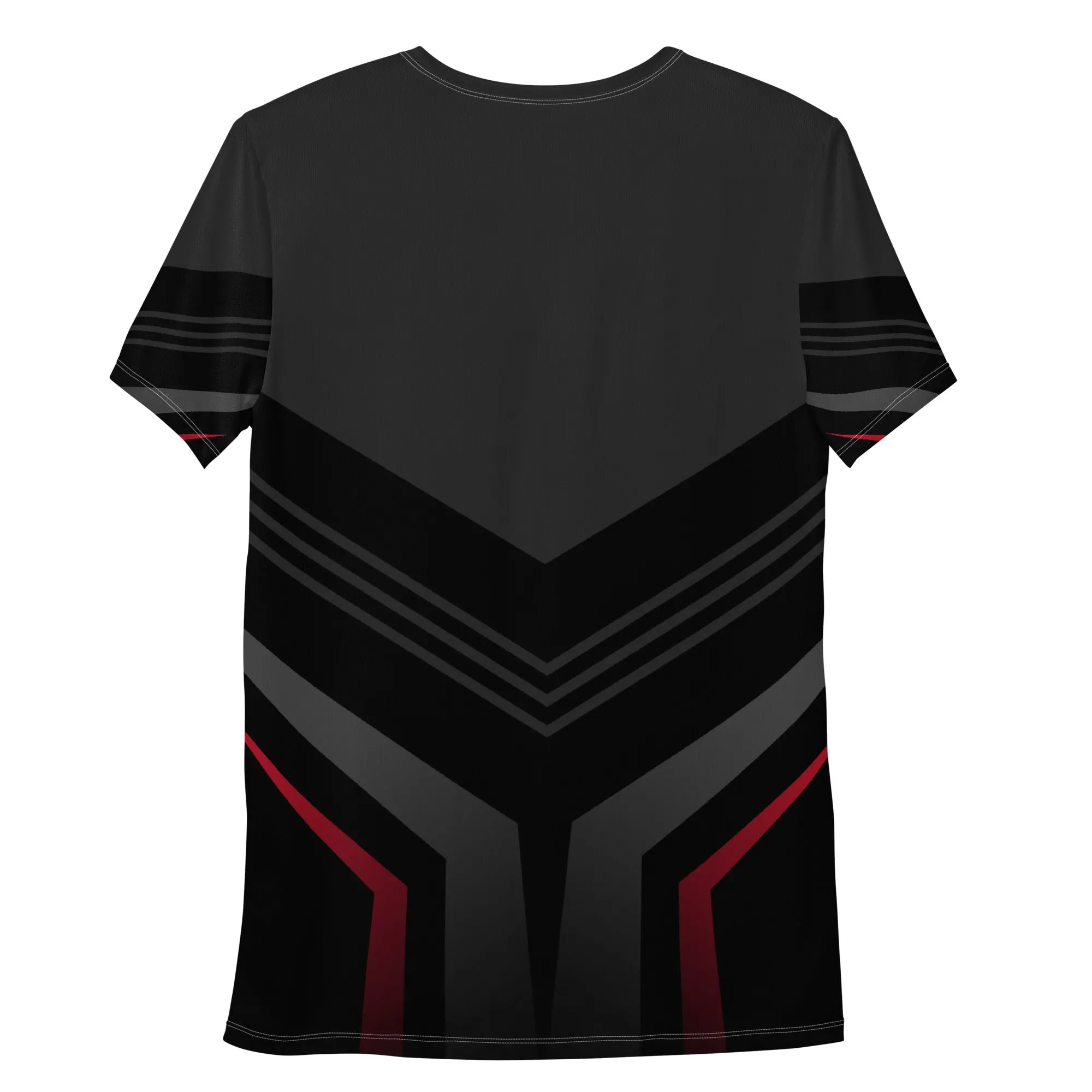 Men's Black Red Athletic T-shirt