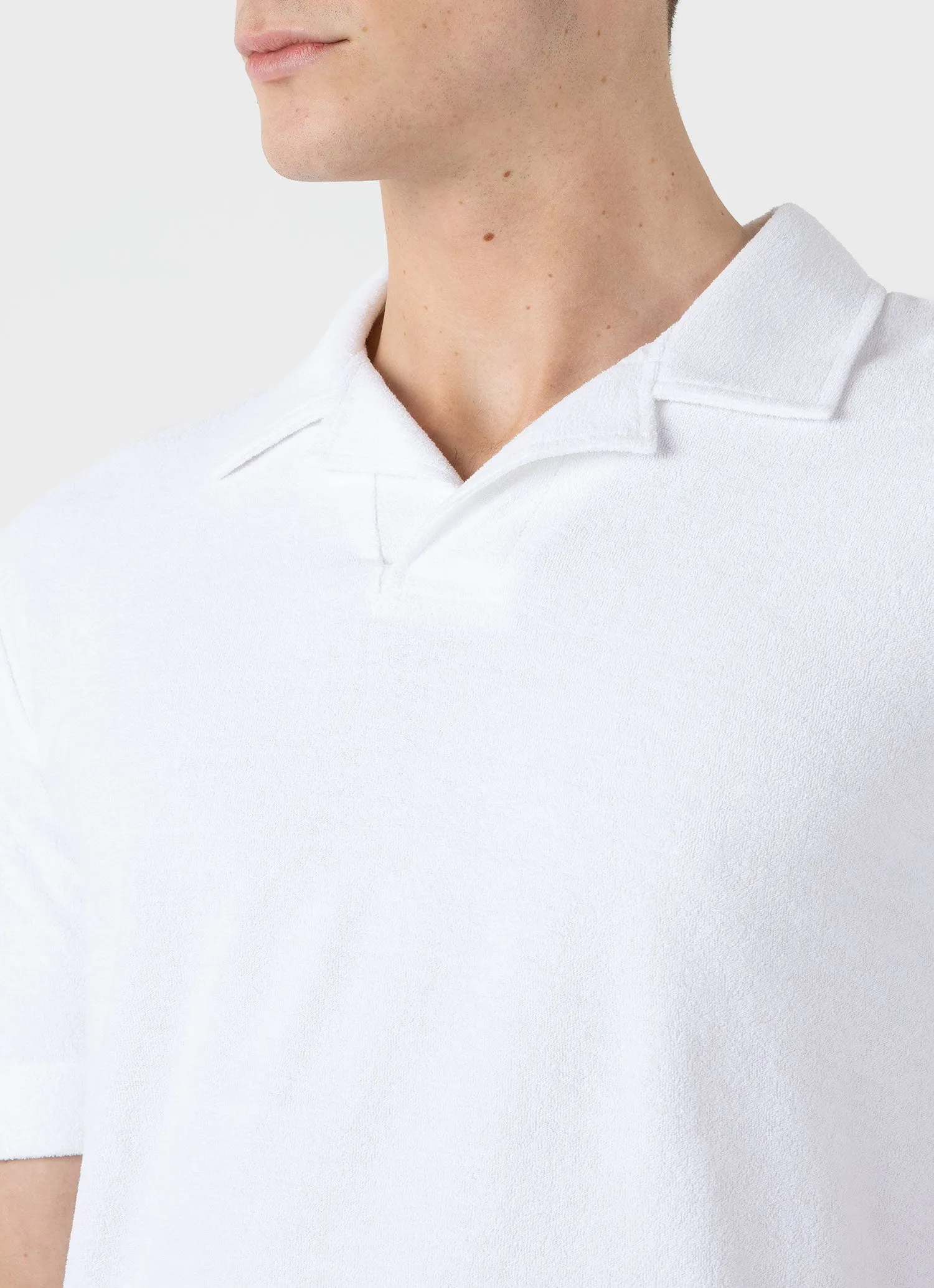 Men's Towelling Polo Shirt in White