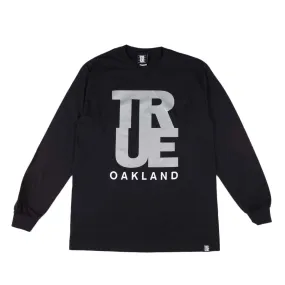 Men's True Logo Oakland Long Sleeve T-Shirt Black